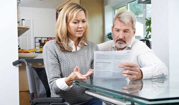 couple learning their social security disability benefits