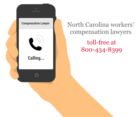 an avatar image of a hand holding a phone calling for a compensation lawyer
